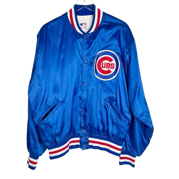 Vintage Other - CHICAGO CUBS 80's Men's Felco Bomber Jacket XL Blue Satin Nylon Union USA made